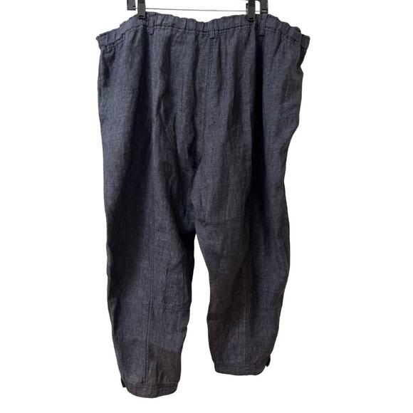 Eileen Fisher Organic Linen Easy Ankle Pants Size 3X Denim Blue Coastal NWT - Picture 3 of 8